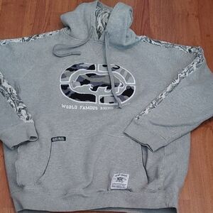 Eckō Unlimited Gray Hoodie with Camo Logo Trim Sz XXL